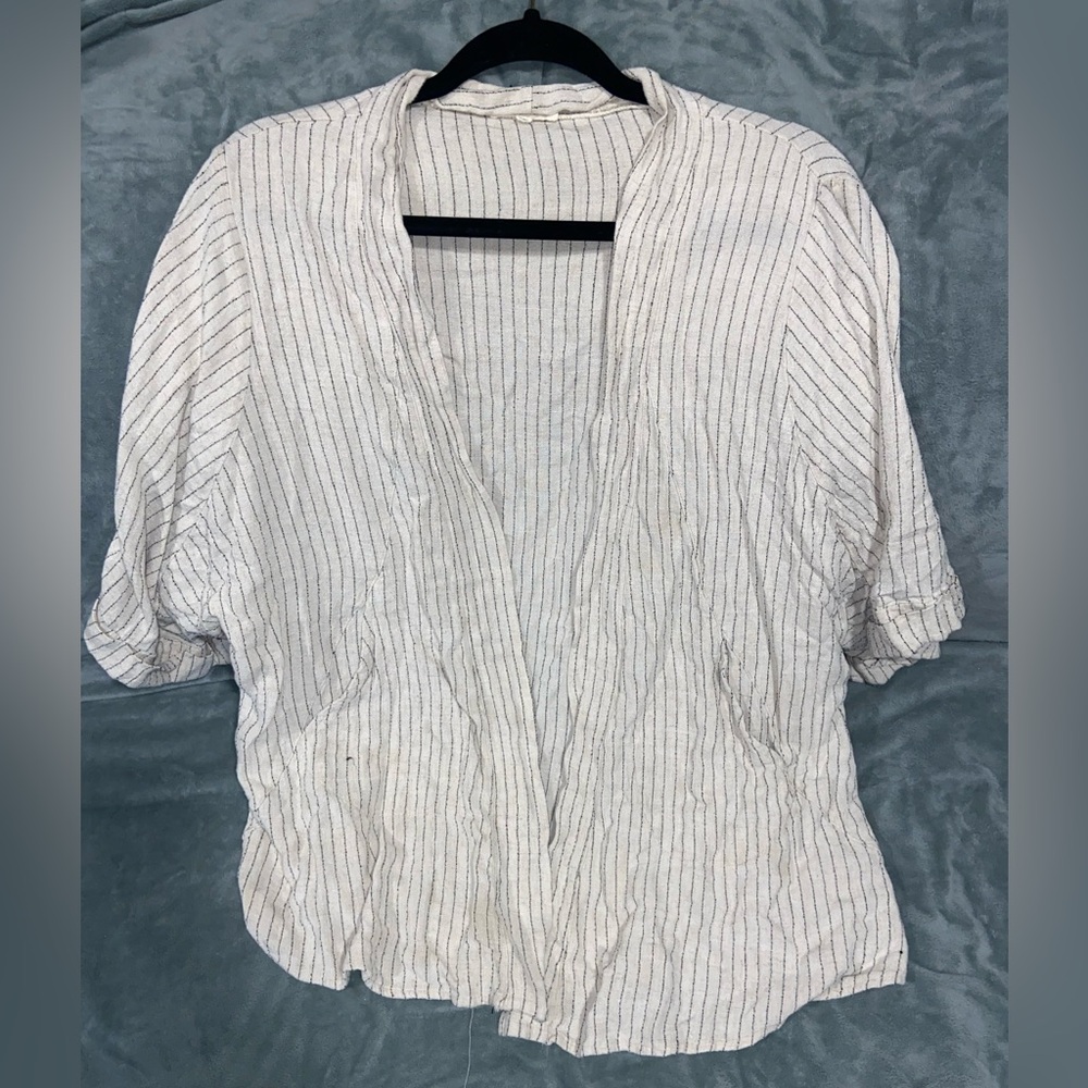 Striped White Women's Cardigan